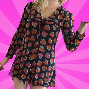 Vintage Peter Max Mini Dress - 1960s Redhead Pattern